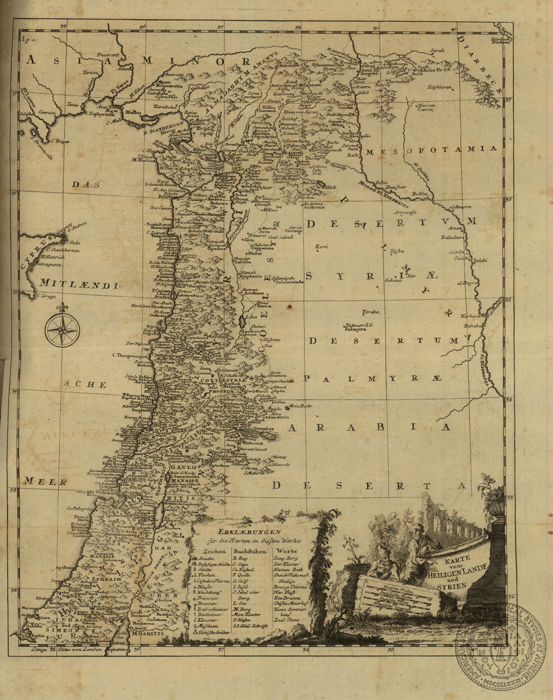 Karte vom Heiligen Lande und Syrien